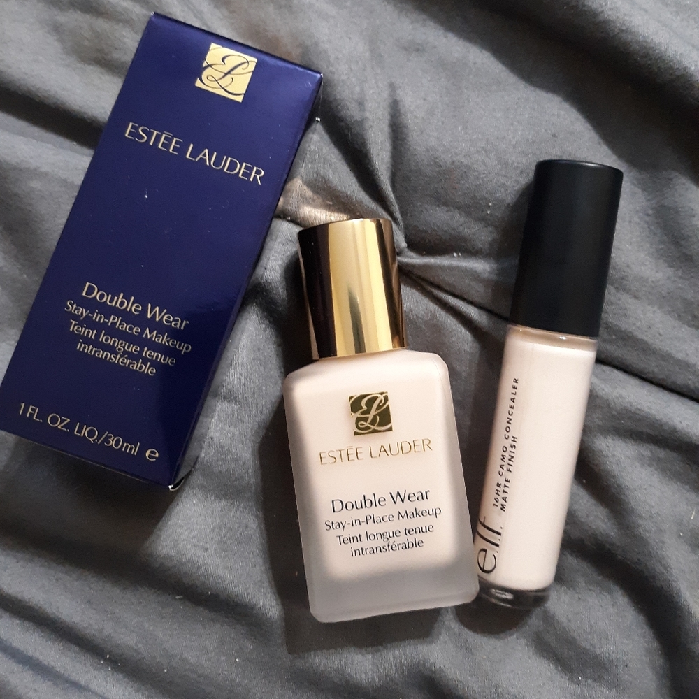 Double Wear foundation + Elf camo concealer